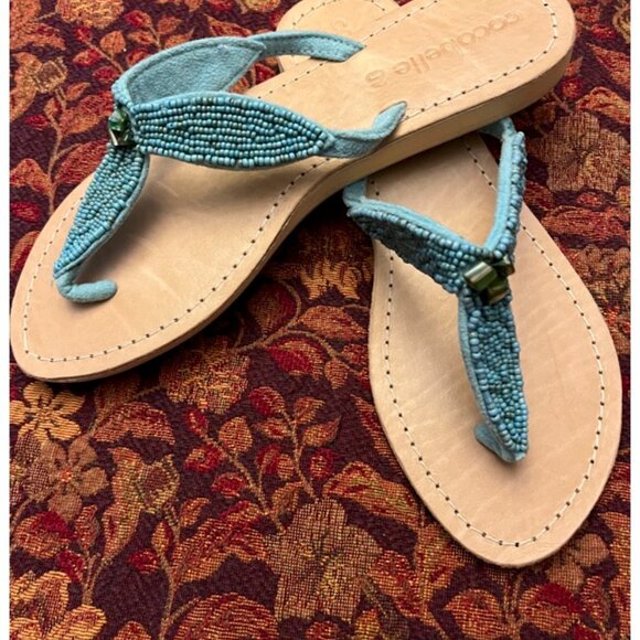Cocobelle beaded sandals turquoise size 40 - Picture 4 of 4